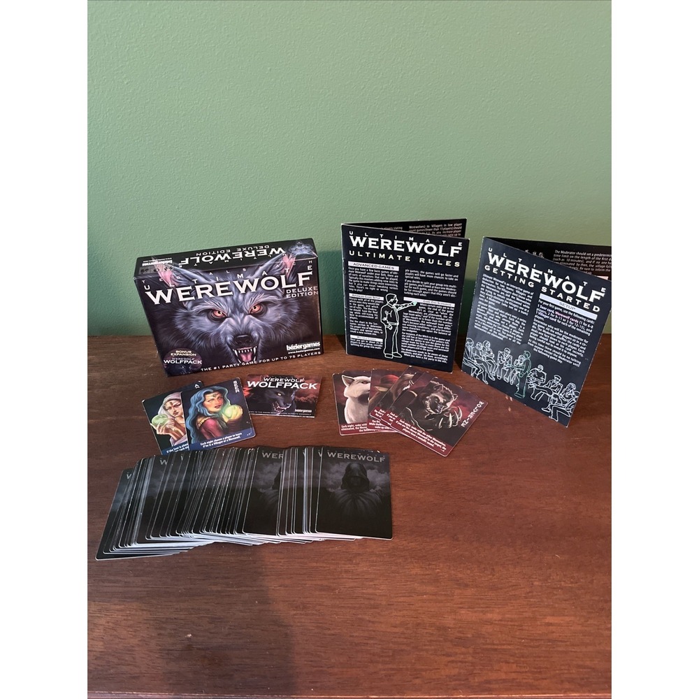 Ultimate Werewolf Deluxe Edition Card Game Bonus  Wolfpack Expansion Incomplete
